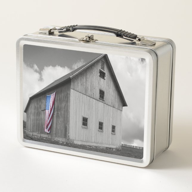 Lunch Box Drapeaux de nos agriculteurs - Grange avec drapeau (Devant)