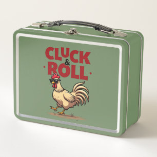 Lunch Box Drôle "Cluck & Roll" Cool Rooster Conception de de