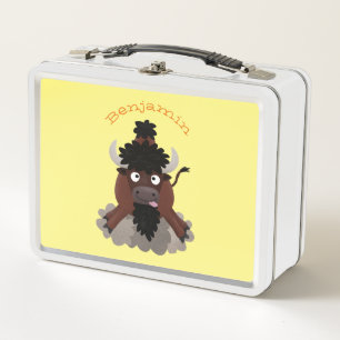 Lunch Box Drôle dessin animé de bison de buffle