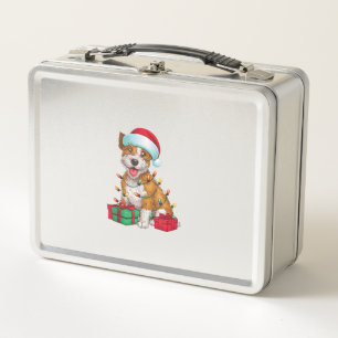 Lunch Box Éclairage de Noël Chapeau Cardigan Welsh Corgi Chi