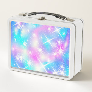 Lunch Box Éclat rose et bleu Iridescente