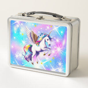 Lunch Box Éclat Unicorn rose et bleu Iridescente