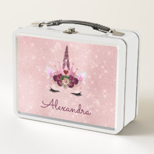 Lunch Box École de monogramme rose rose pâle