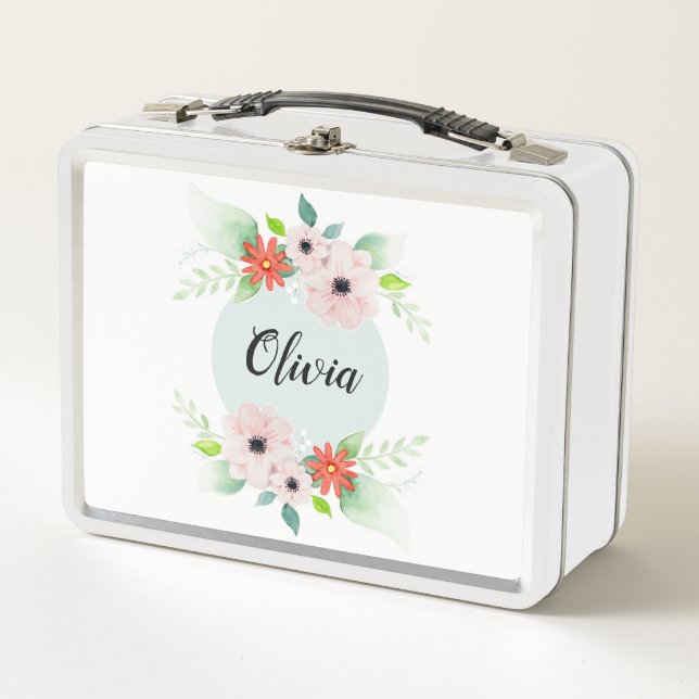 Lunch Box École des fleurs d'aquarelles florales (Devant)