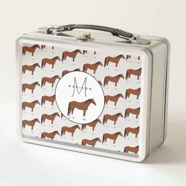Lunch Box École monogramme de cheval (Devant)