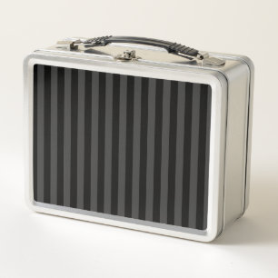 Lunch Box Elagnat Rayures noires verticales et noir fumé