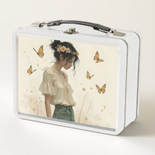 Lunch Box Élégance Douce dans une Danse de Papillon