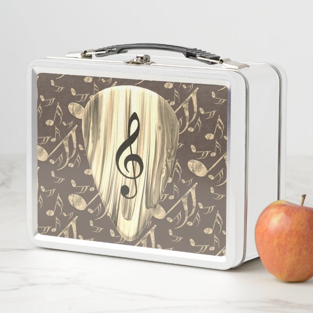Lunch Box Elégant Golden Treble Clef Music Art (En situation)