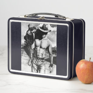 Lunch Box Élégant Monogramme Shirless robuste Cowboy noir