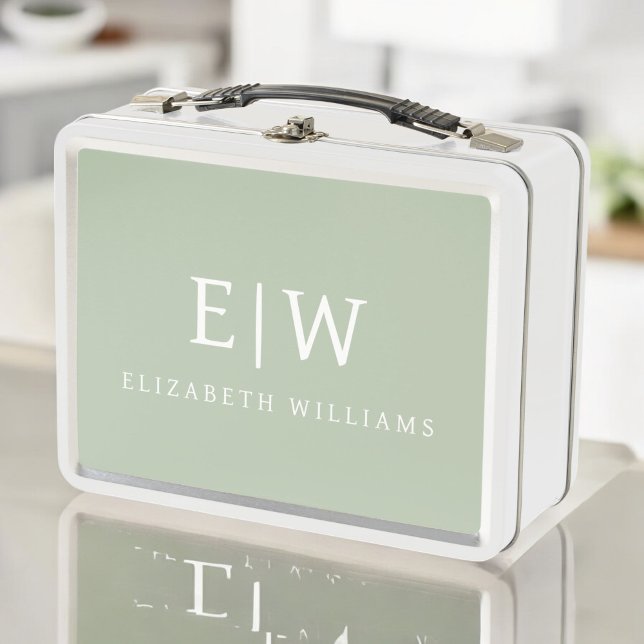 Lunch Box Élégant professionnel simple Monogramme minimalist (Créateur téléchargé)