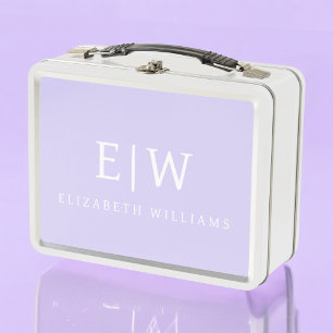Lunch Box Élégant professionnel simple Monogramme minimalist