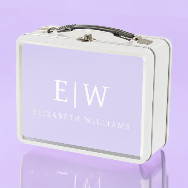Lunch Box Élégant professionnel simple Monogramme minimalist (Créateur téléchargé)