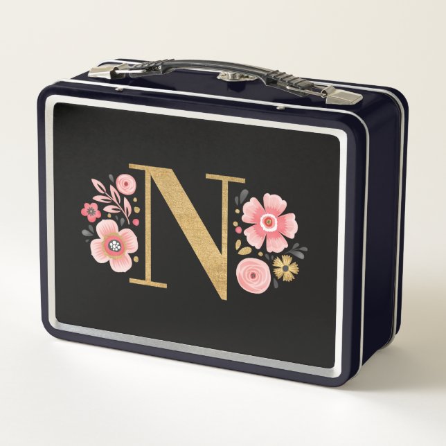 Lunch Box Élégante Fille rose florale (Dos)