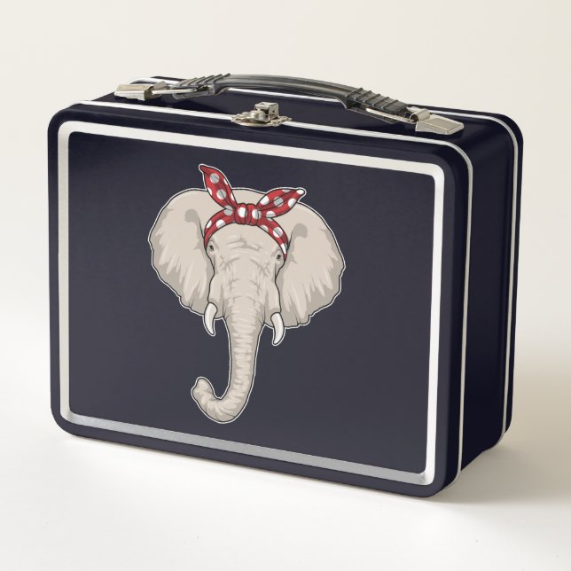 Lunch Box Eléphant avec Bandana (Devant)
