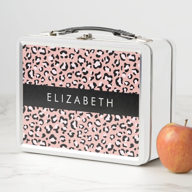 Lunch Box Empreinte de léopard, Spots, Leopard Rose, Votre N (En situation)