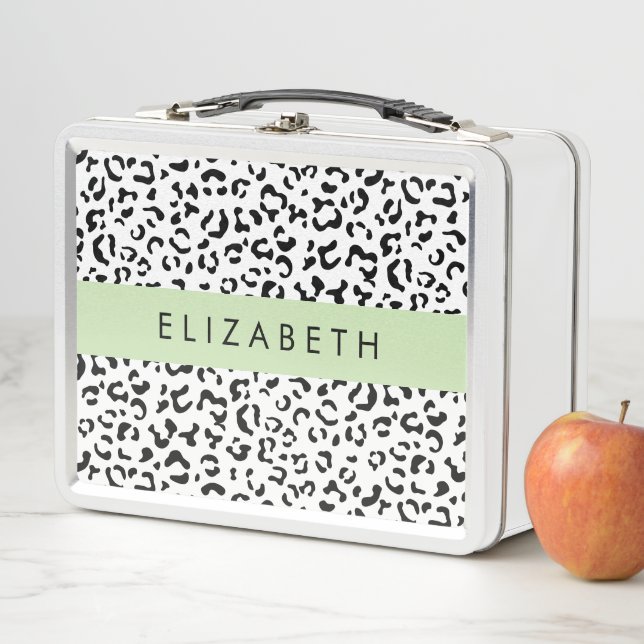 Lunch Box Empreinte de léopard, Spots, Noir Et Blanc, Votre  (En situation)