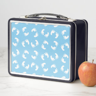 Lunch Box Empreintes bébé, Pied bébé, Marches, Bleu, Garçon