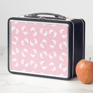 Lunch Box Empreintes Bébé, Pied Bébé, Marches, Fille Rose