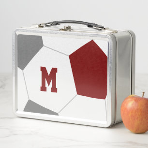 Lunch Box équipe maroon gris couleurs joueur de football mon
