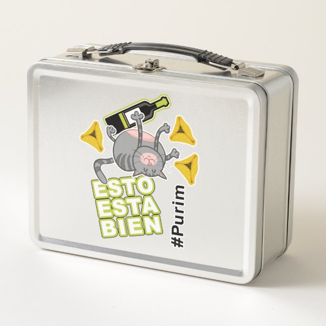 Lunch Box Esto Esta Bien. Drôle Purim Chat. espagnol (Devant)