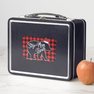 Lunch Box Étape de Noël Maman Ours Noël Rouge Plaid Buffle