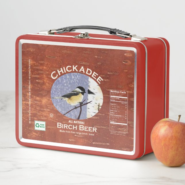 Lunch Box Étiquette de la bière de bouleau à poulet (En situation)