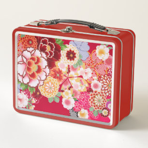 Lunch Box Falln Red Floral Burn