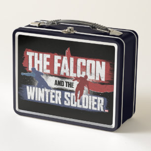 Lunch Box Faucon et soldat d'hiver Graphisme rouge et bleu