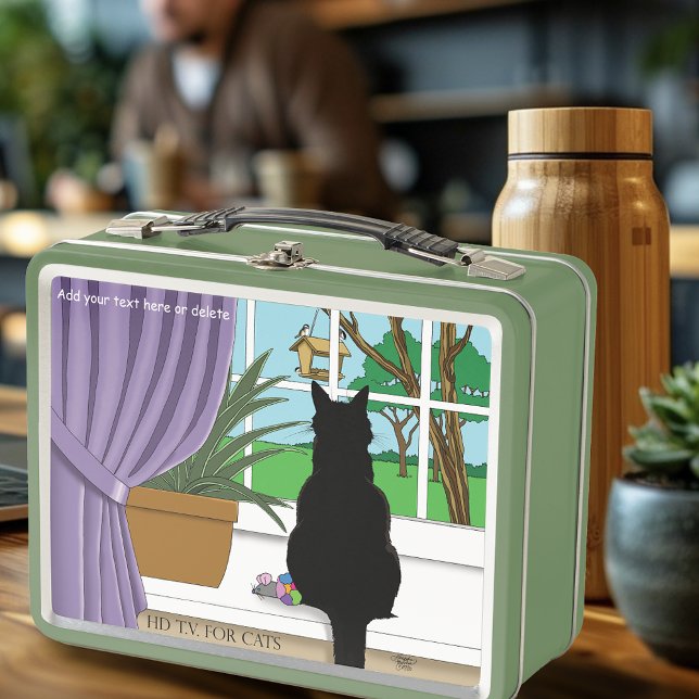 Lunch Box Fenêtre Chat noir regardant dehors (Créateur téléchargé)