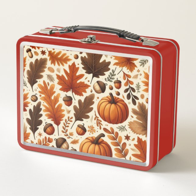 Lunch Box feuille/citrouille/cavernes Automne (Devant)