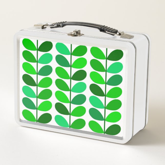 Lunch Box Feuilles danois du milieu du siècle, Emerald et Li (Devant)