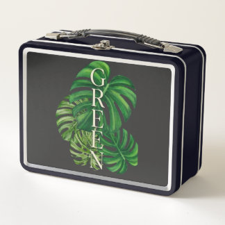 Lunch Box Feuilles de Monstera Vertes