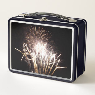 Lunch Box Feux d'artifice blancs et or I Célébration patriot