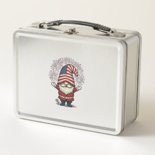 Lunch Box Feux d'artifice de gnome patriotique dessin vector