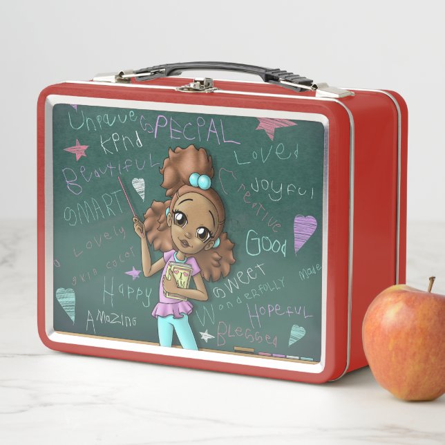Lunch Box Fille afro-américaine Brown (En situation)