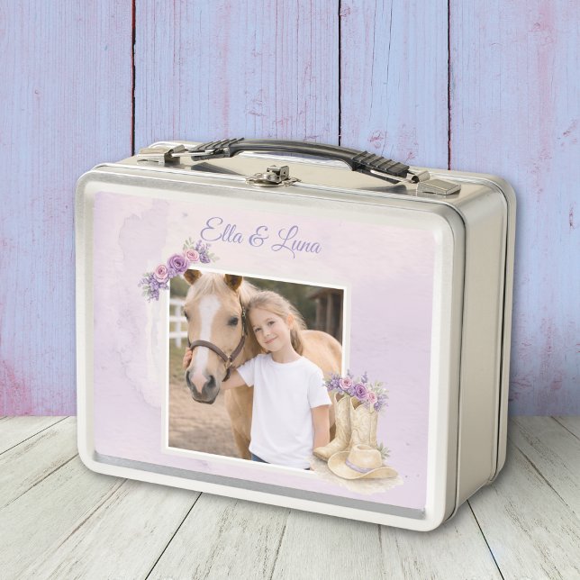 Lunch Box Filles Cheval Floral Violet (Créateur téléchargé)