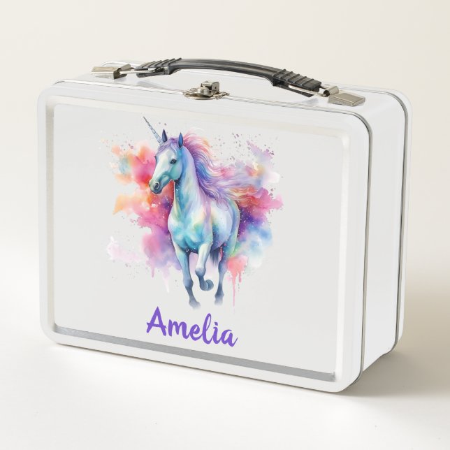 Lunch Box Filles mignonne Magique Unicorne École personnalis (Devant)