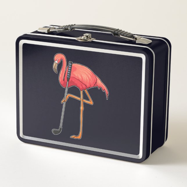 Lunch Box Flamant rose à Golf avec Golf Club (Devant)