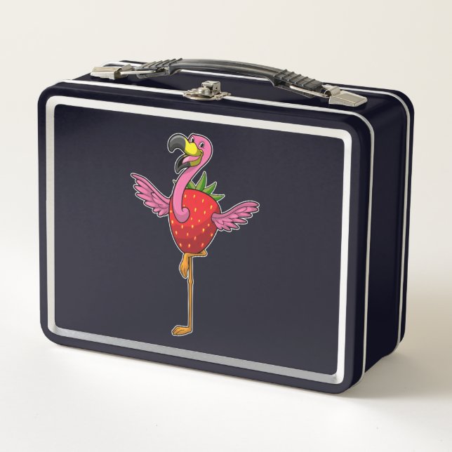 Lunch Box Flamant rose aux fraises (Devant)
