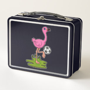 Lunch Box Flamant rose comme joueur de football avec Soccer