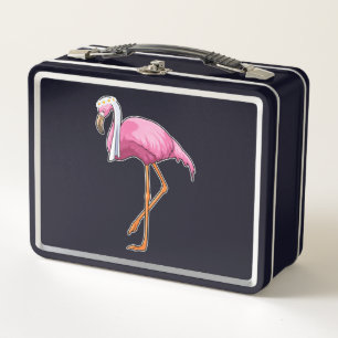 Lunch Box Flamant rose de mariée avec voile
