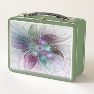 Lunch Box Fleur Abstraite colorée Art moderne floral fractal