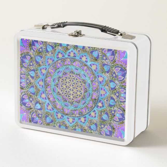 Lunch Box Fleur De Vie - Mandala India Style 2 (Devant)