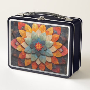 Lunch Box Fleur texturée Mandala Art