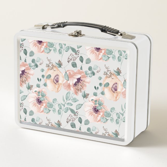 Lunch Box Fleurs Aquarelles Chic Blush (Devant)