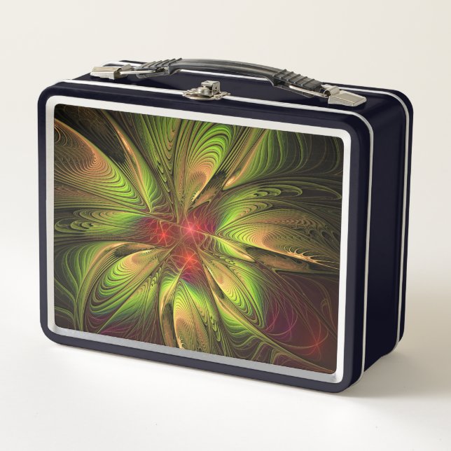 Lunch Box Fleurs imaginaires fractales douces et tendres (Devant)