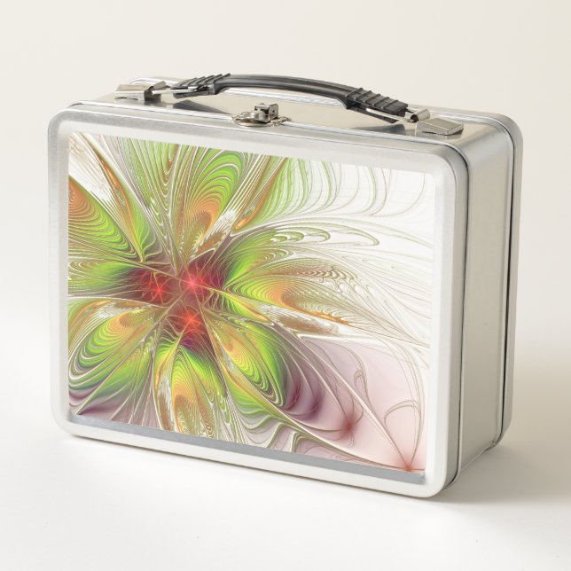 Lunch Box Fleurs imaginaires fractales douces et tendres (Devant)