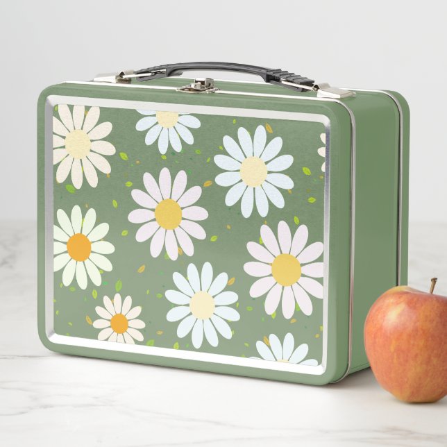 Lunch Box Fleurs marguerites Motif floral Fille pastel arc-e (En situation)
