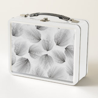 Lunch Box Fleurs noires Abstraites : Elégance Grise.