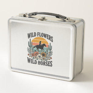 Lunch Box Fleurs sauvages Chevaux sauvages Chemise florale o